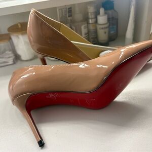 Christian Louboutin Red bottom Beige Patent Leather Heels